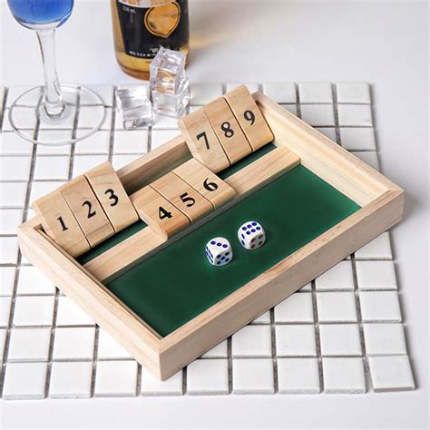 zhaomeidaxi Shut The Box Dice Game, Family Wooden Board Table Math ...