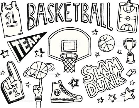 A basketball-themed doodle page. | Basketball doodle, Doodle pages, Basket drawing