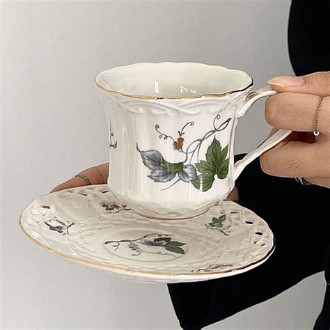 Floral Tea Set - Ceramic - Cup And Saucer - ApolloBox