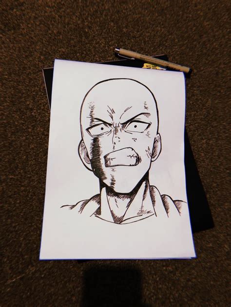 when I don’t know what to draw I draw Saitama cause his head is oddly ...