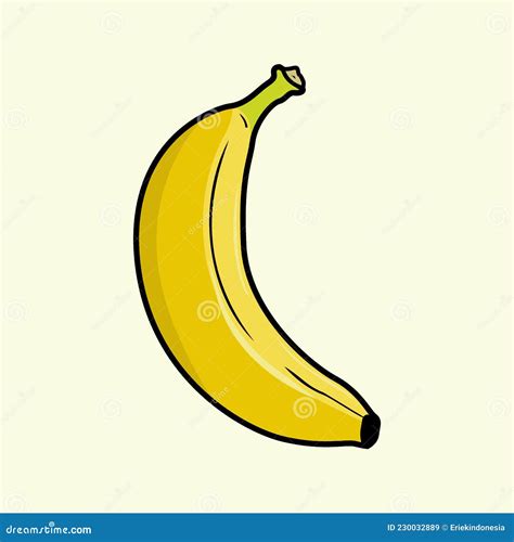 Single Banana Cartoon Illustration Isolated Stock Vector - Illustration of bananas, color: 230032889