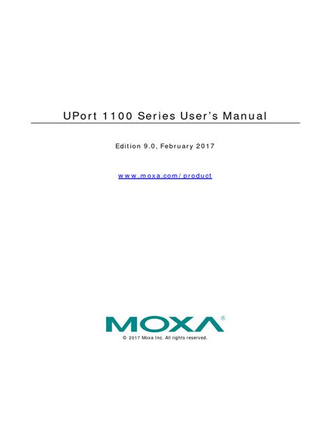 Moxa Uport 1100 Series Manual v9.0 | PDF | Installation (Computer Programs) | Device Driver