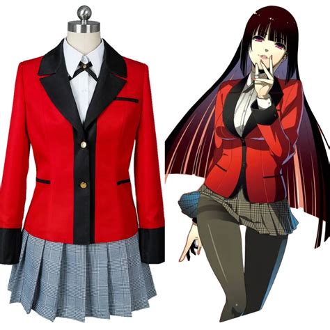 Jabami Yumeko Cosplay Costume Kakegurui Red School Uniform Costume ...