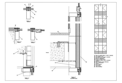 Detail Of Curtain Wall Structure 2d View Cad Constructive Block Layout | Porn Sex Picture