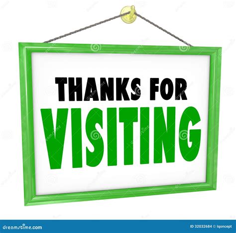 Thanks For Visiting Hanging Store Sign Customer Appreciation Stock Images - Image: 32032684