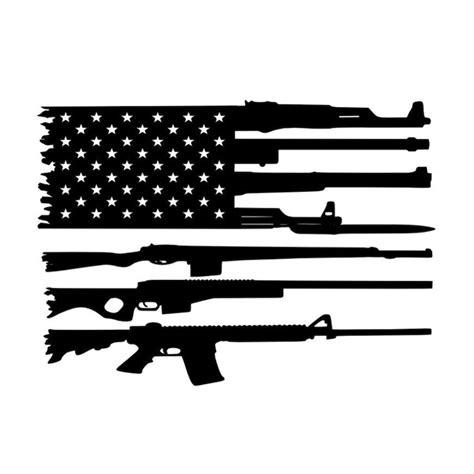 American Flag Rifle Svg 413 SVG PNG EPS DXF File