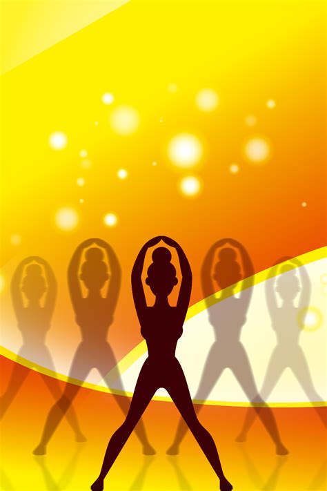 Aerobics Orange Poster Background, Aerobics, Orange, Movement Background Image for Free Download