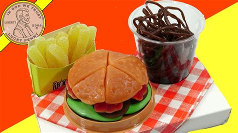 Gummy Burger, Fries & Cola Sweet Candy Happy Meal Lunch - YouTube