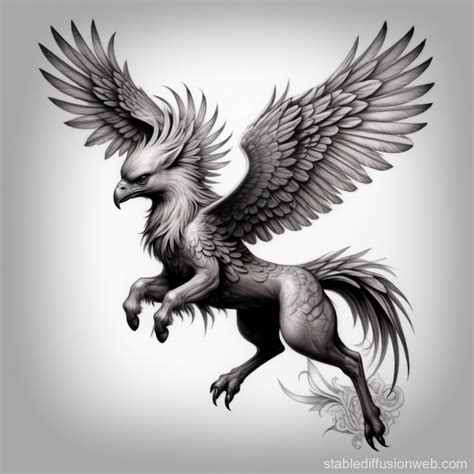 hippogriff tattoo design with wings wide open Prompts | Stable Diffusion Online