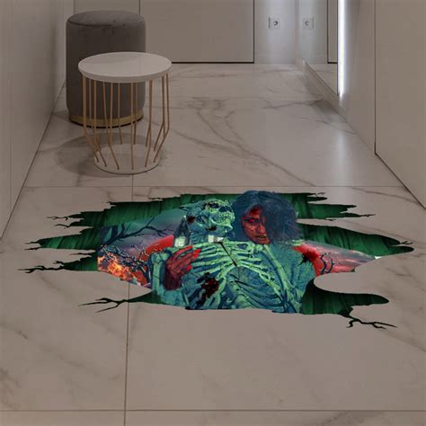 3D Halloween Wall Decals, Ghost Halloween Wall Stickers Halloween Floor Decals Removable, Scary ...