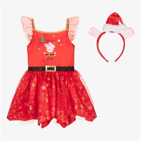 Dress Up by Design - Red Festive Peppa Pig Costume | Childrensalon Outlet