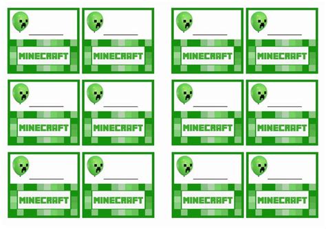 Minecraft Name Tags | Birthday Printable | Minecraft tags, Minecraft ...