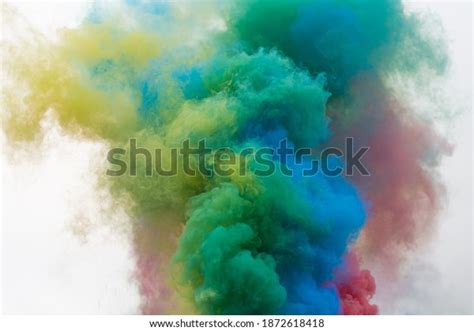 Blended Rainbow Color Smoke Bombs Smoke Stock Photo 1872618418 ...