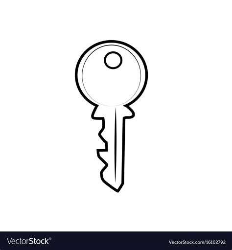 Key for house sketch icon Royalty Free Vector Image