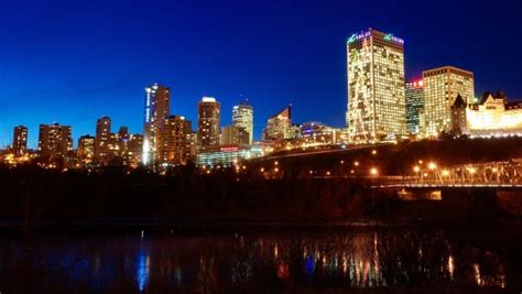 Night skyline of Edmonton Canada - Photorator