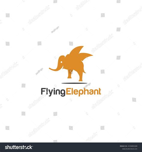 Flying Elephant Logo Design Animal Simple Stock Vector (Royalty Free) 2159493189 | Shutterstock