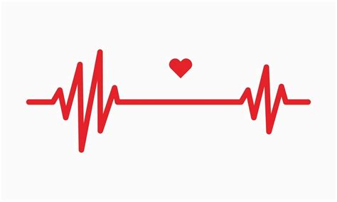 Heartbeat line illustration Pulse trace ECG or EKG Cardio graph symbol for Healthy and Medical ...