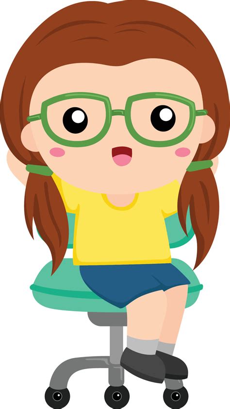 Happy Girl with Glasses Vector Clipart 7066939 Vector Art at Vecteezy