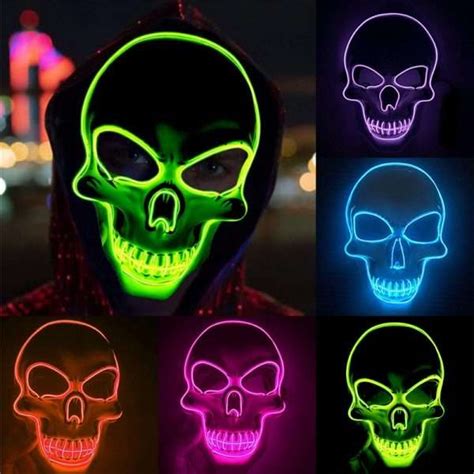 Halloween Skull Neon Mask – Halloween-Depot.com