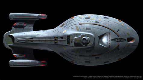 Starfleet ships — Official CGI model of Voyager by Robert Bonchune