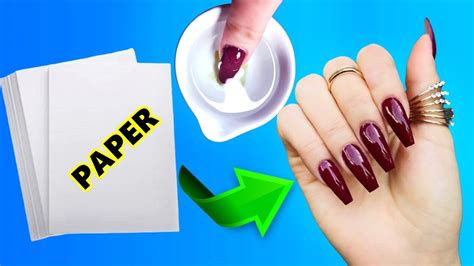 HOW TO MAKE WATERPROOF FAKE NAILS FROM PAPER in 5 minutes - NAIL HACK ...