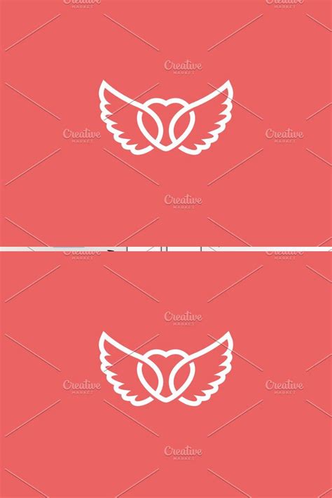 Heart with wing logo. | Wing logo, Wings logo design, Love logo design