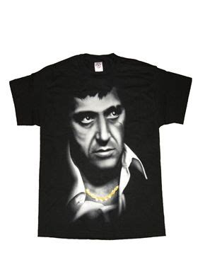 Scarface T-Shirt, Scarface Tony Montana Face Black T-Shirt | The ... Scarface Quotes, Gangster ...