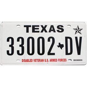 2020 Texas Disabled Veteran #33002DV | Texas License Plates