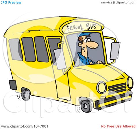 Royalty-Free (RF) Clip Art Illustration of a Cartoon School Bus Driver ...