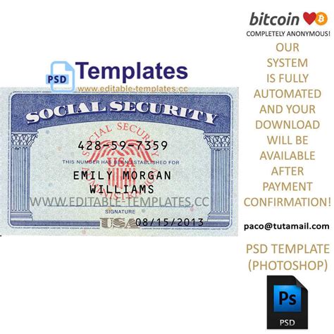 Social Security Card Template Photoshop - Business Professional Templates