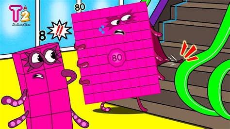 Escalator Mishap with Numberblocks 80 || Numberblocks fanmade coloring ...