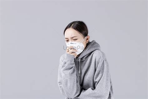 A Girl Coughing With A Mask Picture And HD Photos | Free Download On ...