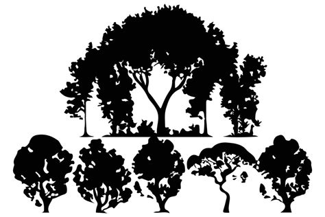 trees and forest silhouettes set isolated vector illustration 20919974 ...