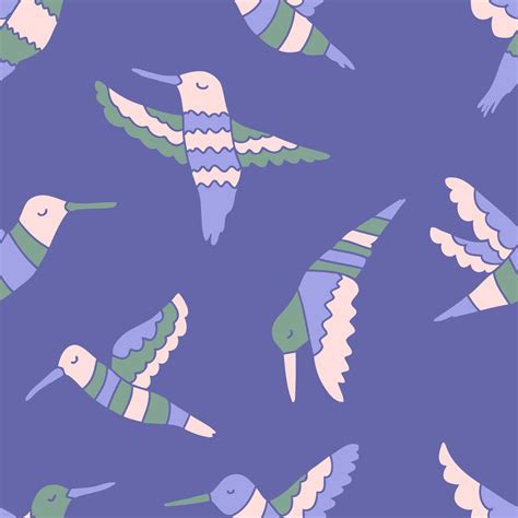 Doodle flying hummingbirds seamless pattern. 5231959 Vector Art at Vecteezy