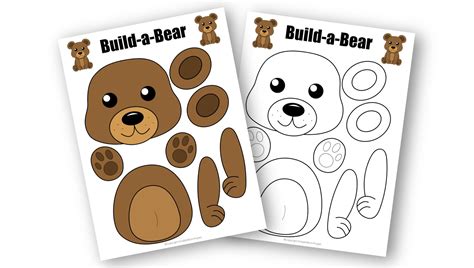 Free Printable Woodland Cut and Paste Bear Craft