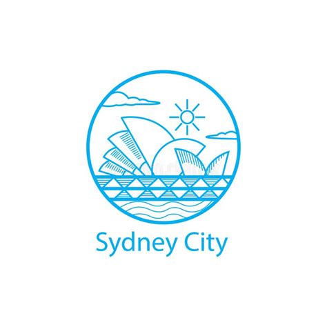 Sydney Logo Simple Outline Illustration Circle Design Vector Abstract Stock Vector ...