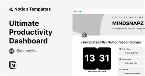 Ultimate Productivity Dashboard Template by DannyyTv von MindSnapz.de ...