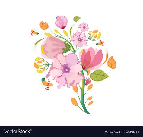 Flower bouquet watercolor clipart Royalty Free Vector Image