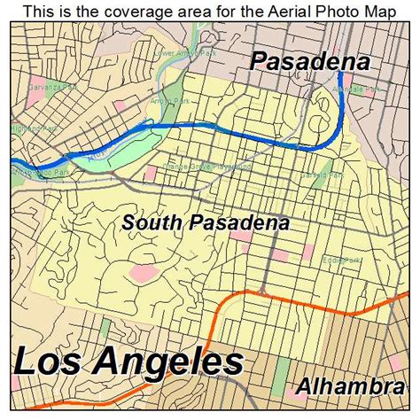 Aerial Photography Map of South Pasadena, CA California