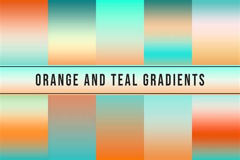 Orange And Teal Gradients | Creative Market