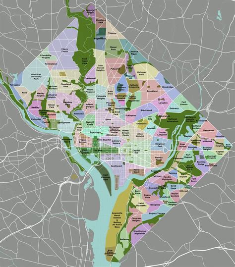 Dc Neighborhoods Map - Mapsof.Net