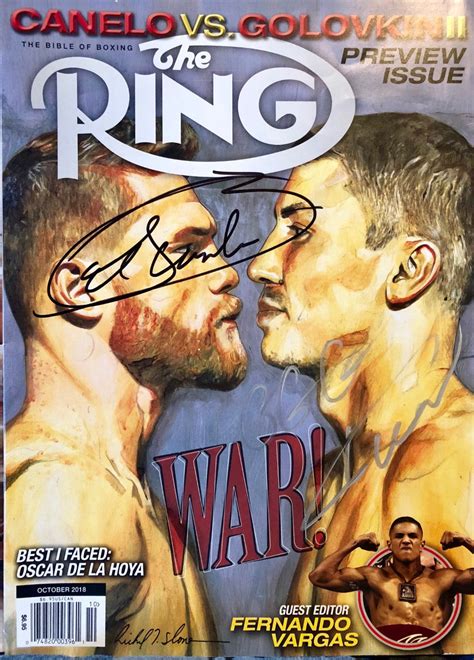 Boxers Canelo Alvarez & Gennady Golovkin Autographed Ring Magazine. – iconsofboxing.com