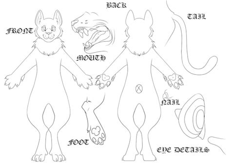 Feline Fursona Reference Sheet Hi Res Transparent .png - Etsy