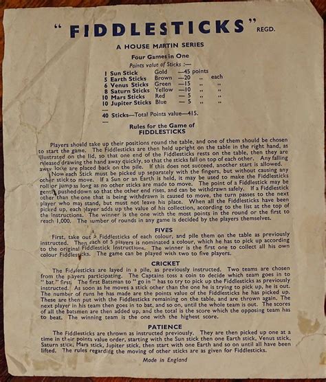 1940's Fiddlesticks game by House-Martin, England - tomsk3000