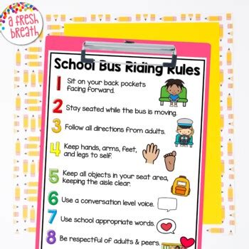 School Bus Behavior Chart & Task Cards by A Fresh Breath | TPT