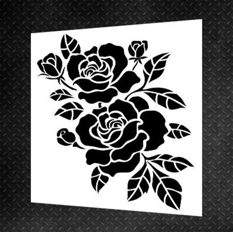 Rose Stencil, Reusable Rose Stencil, Art Stencil, DIY Craft Stencil ...