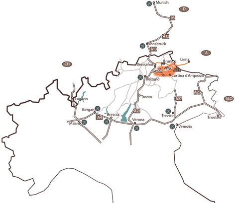 Dolomite Mountains Map