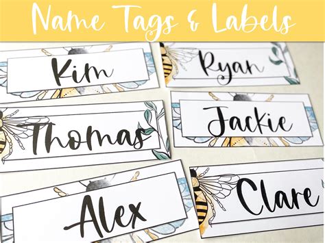 Bee Classroom Decor Name Tags Classroom Labels Editable - Etsy