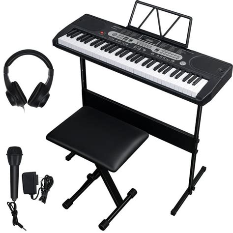 SKONYON 61 Key Digital Electronic Keyboard Piano Set for Beginners ...