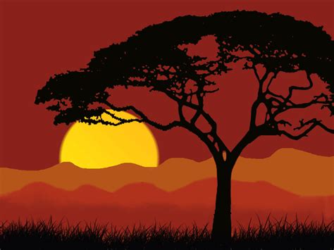 African Landscape Drawing at GetDrawings | Free download